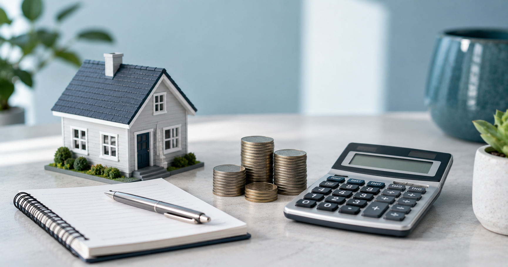 Landlord budgeting rental property maintenance costs on a laptop