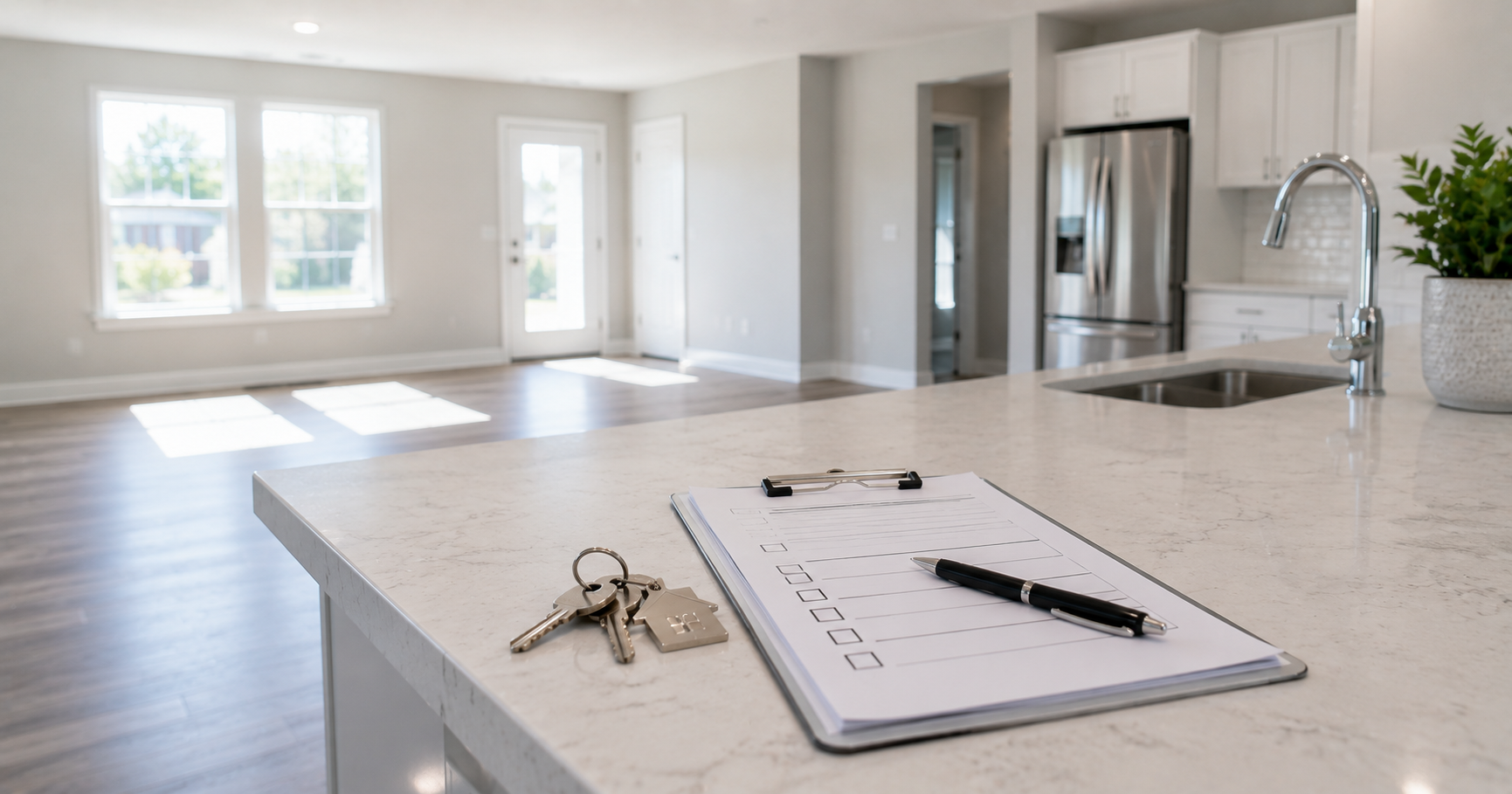 Landlord inspecting a rental unit during turnover between tenants